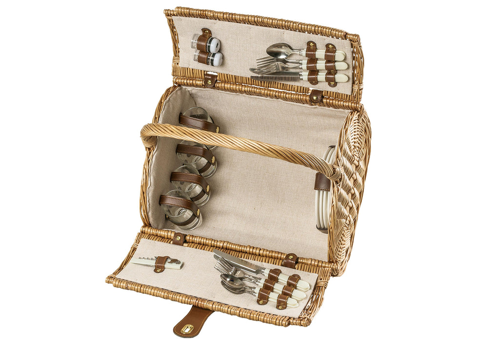 ADAM SCHMIDT Picknickkorb Vollweide 4 Personen 42x36x26cm natur