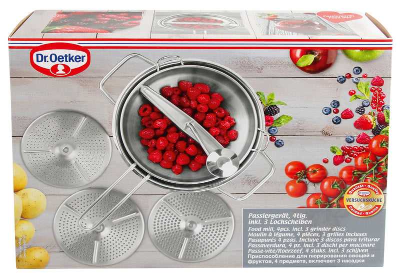 Dr. Oetker Passiergerät Edelstahl inkl. 3 Lochscheiben