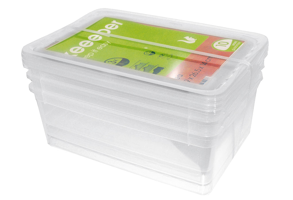 KEEEPER Aufbewahrungsbox Bea 11l 39x26,5x14cm transparent 3er Set