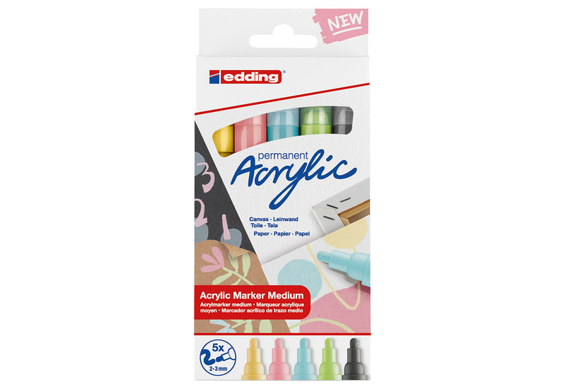 EDDING Acrylic Marker 5100 medium pastell 5Stück