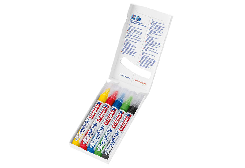 EDDING Acrylic Marker 5100 medium basic 5Stück