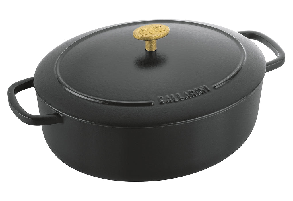 BALLARINI Cocotte Bellamonte Gusseisen oval 4,5l 29cm schwarz