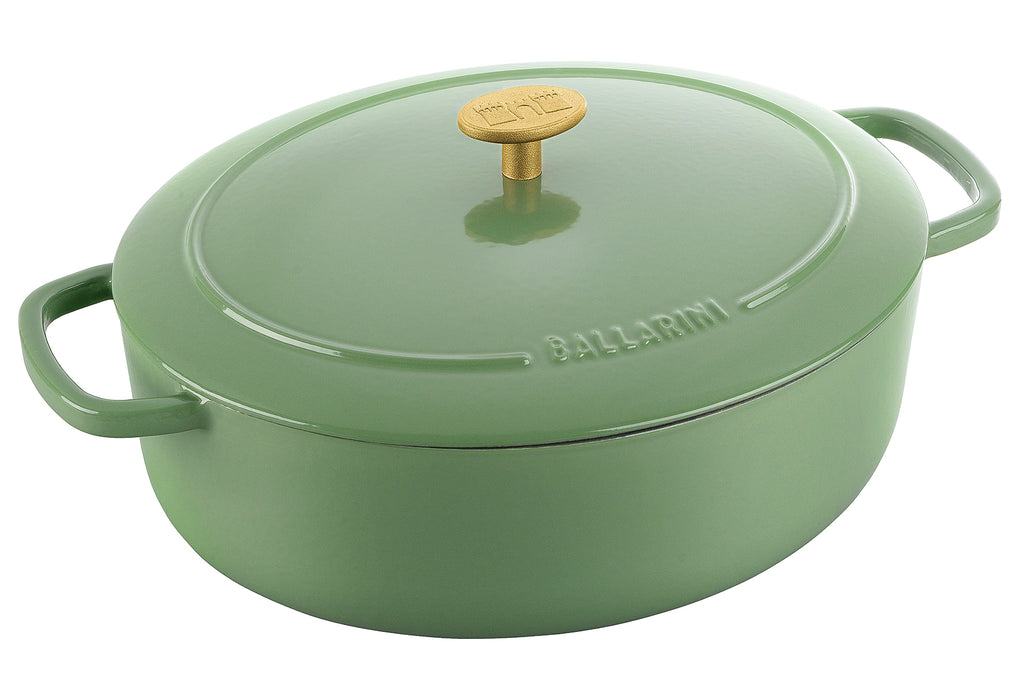 BALLARINI Cocotte Bellamonte Gusseisen oval 4,5l 29cm grün