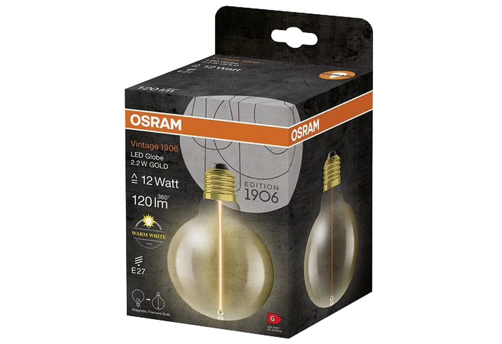 OSRAM LEDFIL Globe 95-MAG 2,2W 120lm 2700K gold E27