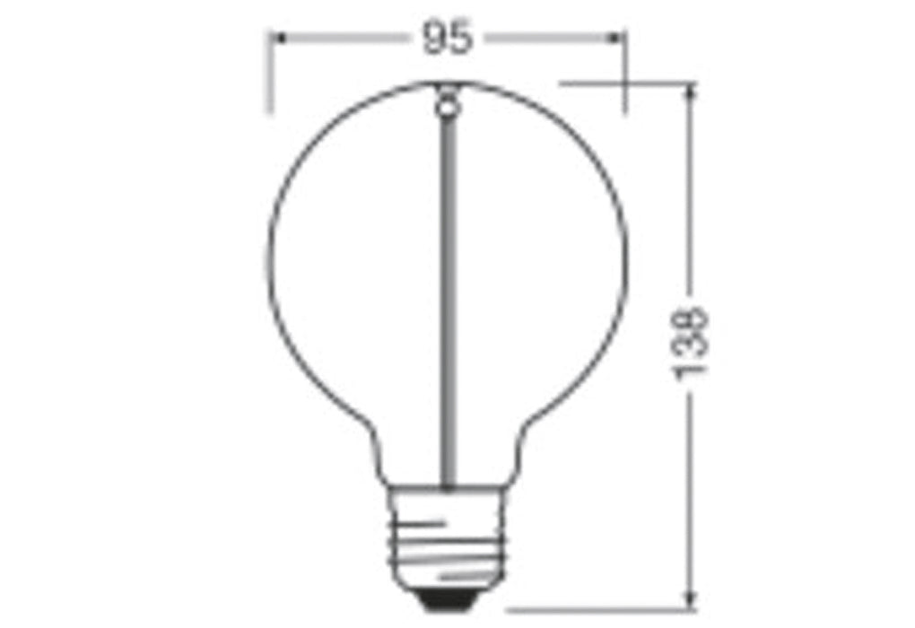 OSRAM LEDFIL Globe 95-MAG 2,2W 60lm 1800K smoke MAG E27