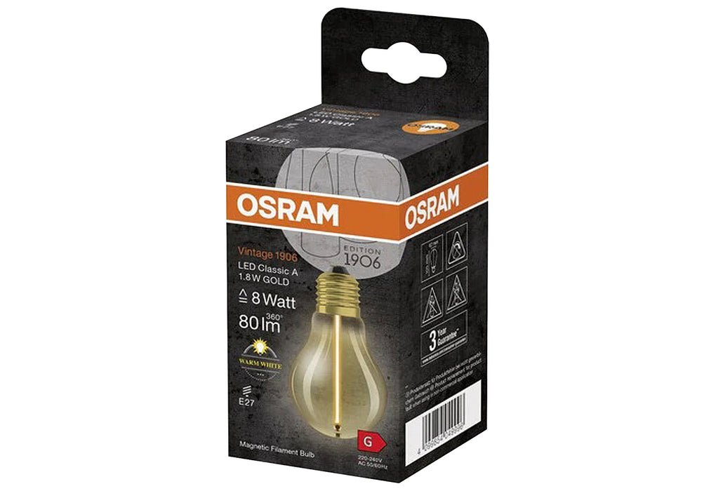 OSRAM LEDFIL Birne-MAG 1,8W 80lm 2700K gold E27