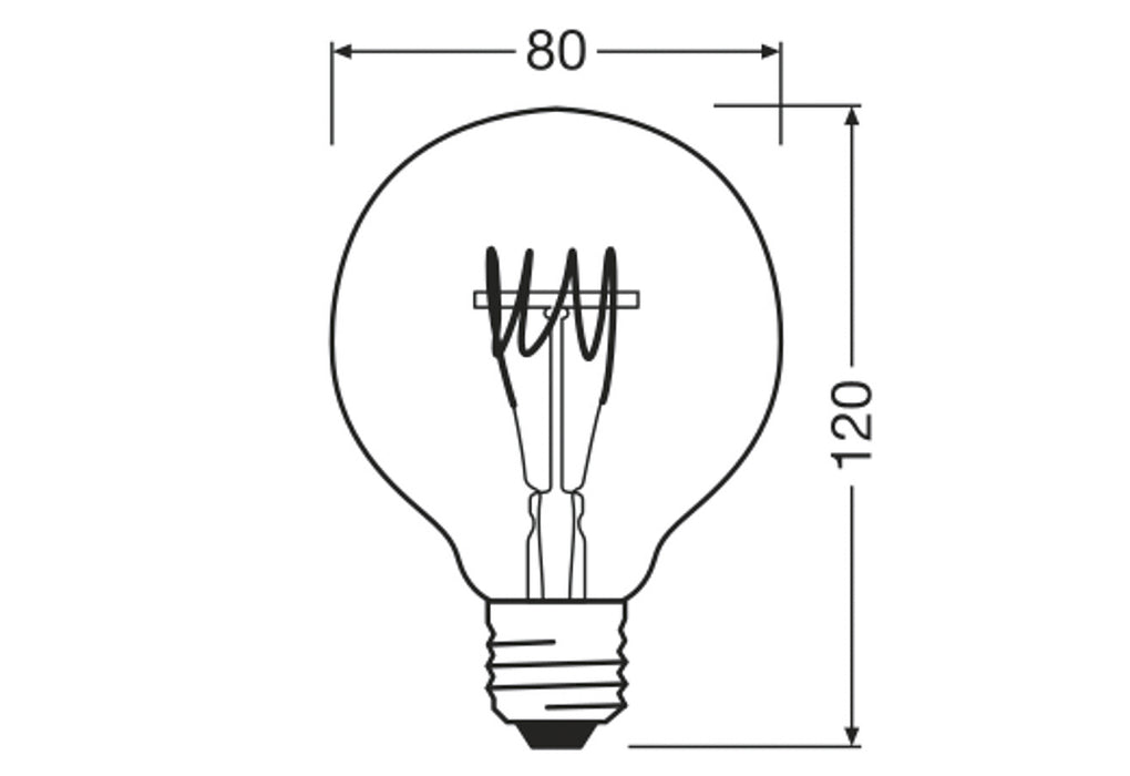 OSRAM LED Filament Globe 80 4,8W 470lm E27 2.700K klar