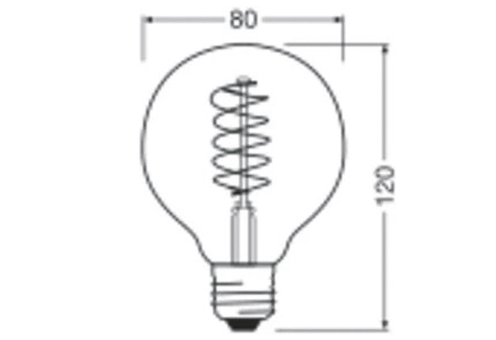 OSRAM LEDFIL Globe 80 D 7,8W 360lm 1800K smoke E27