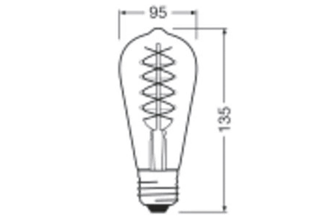 OSRAM LEDFIL ST D 7W 600lm 2200K gold E27