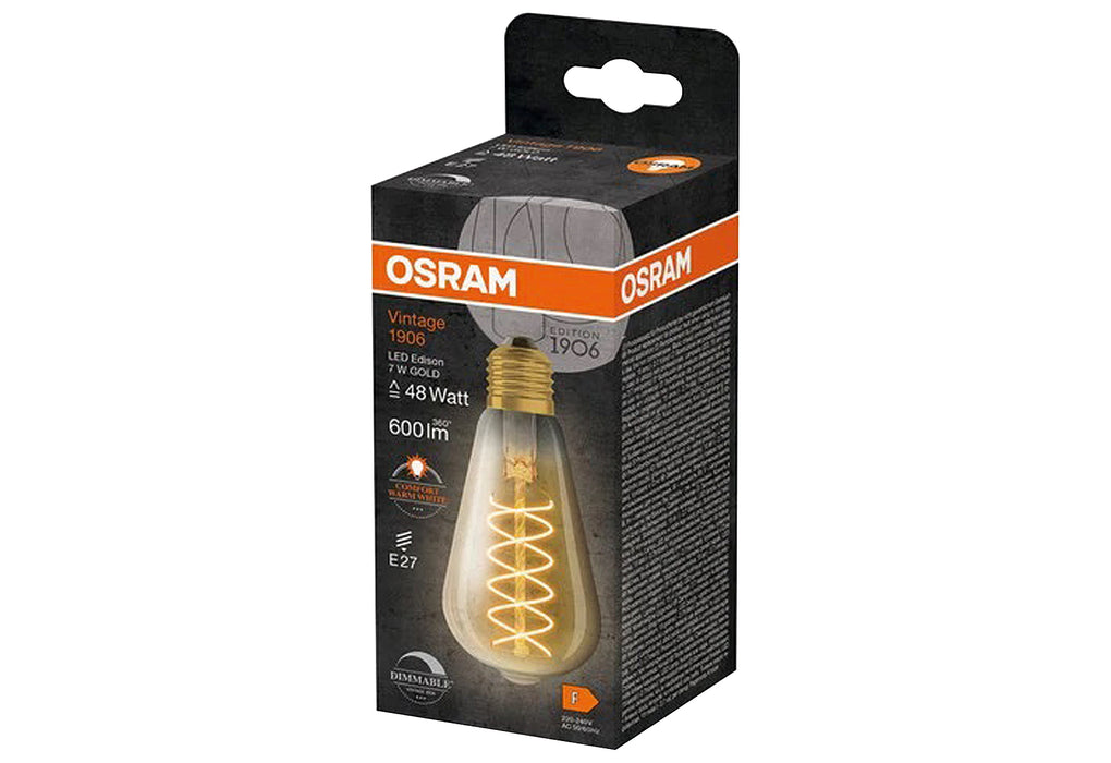 OSRAM LEDFIL ST D 7W 600lm 2200K gold E27