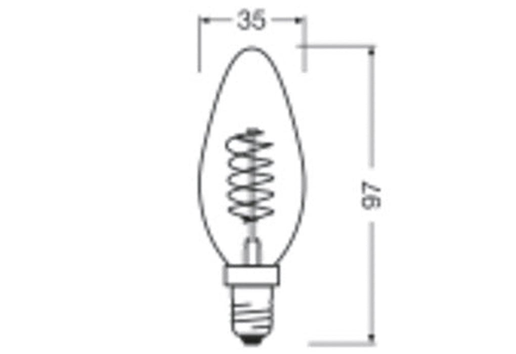 OSRAM LEDFIL Kerze D 3,4W 250lm 2200K gold E14