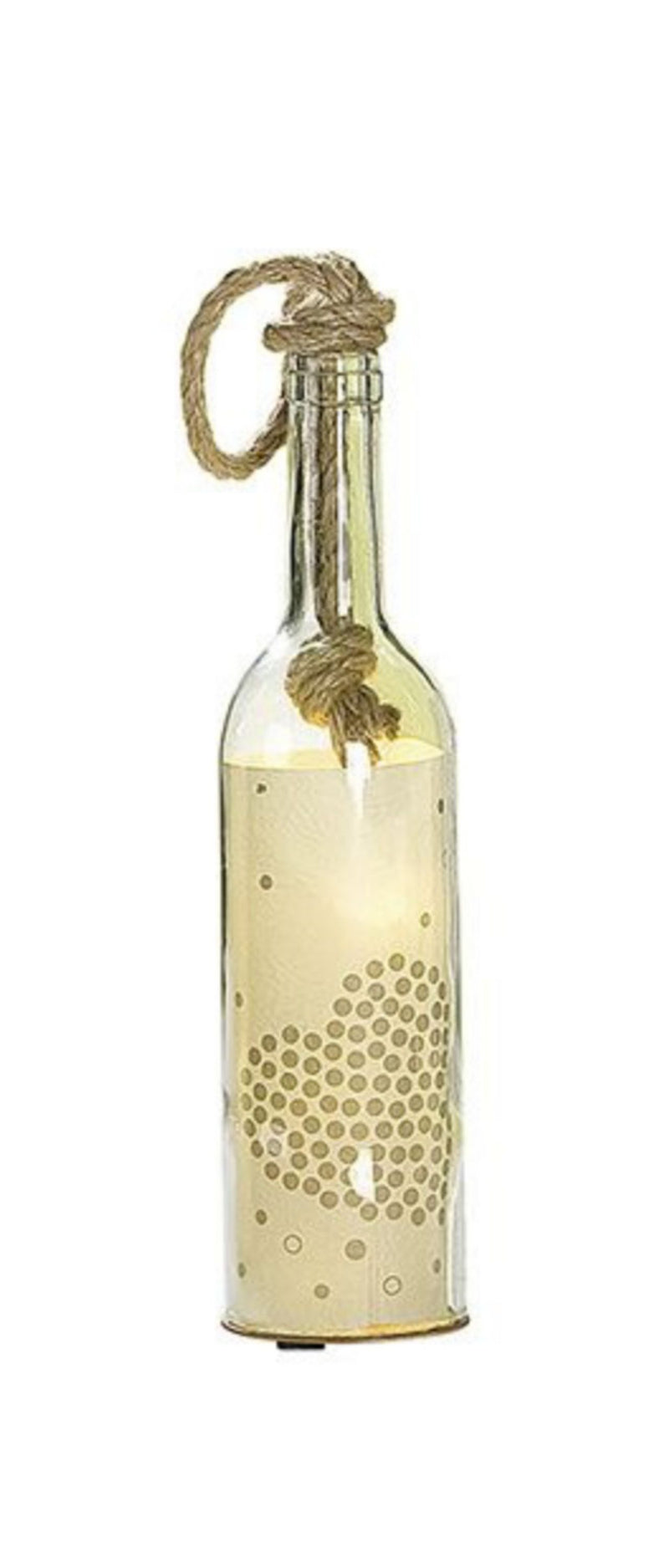 Tolle LED-Flaschendeko mit integrierter 5er Lichterkette, top angesagt, Glück & Liebe. LED Flasche mit Spruch, Modell: HERZBLÜTE, 30 x 8 x 8 cm, Creme Farbtöne, Hoher Neidfaktor.