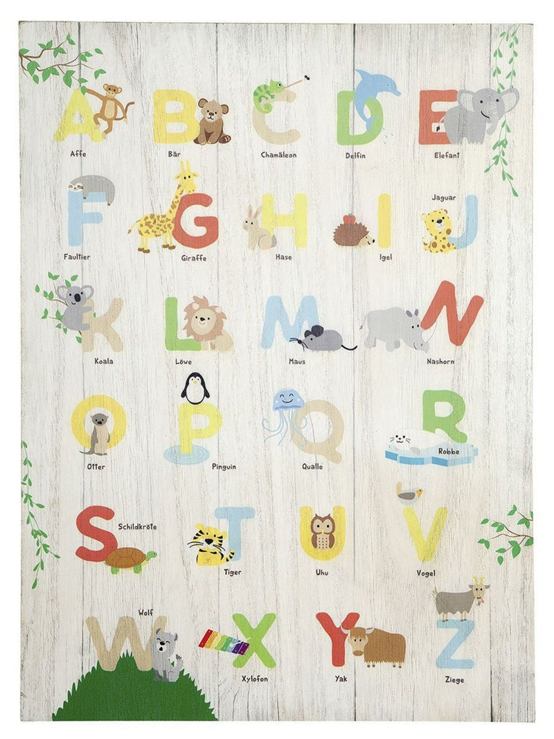 Tolles grosses ABC Schützen Schild, top angesagt, Modell: ABC-TIERWELT. Schöne Wanddekoration fürs Kinderzimmer, verbindet ideal die Tierwelt mit dem ABC, hoher Neidfaktor inclusive