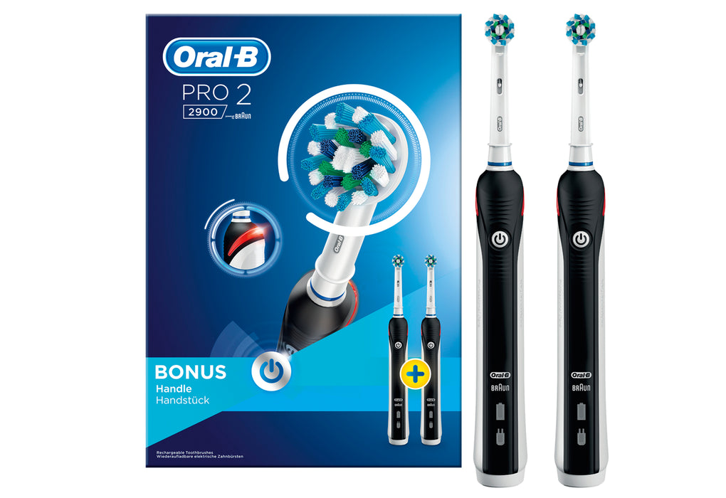 ORAL-B Zahnbürste Pro 2 2900 Black Edition mit 2.Handstück schwarz