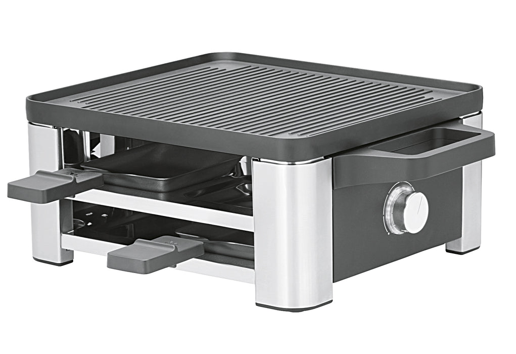 WMF 415390011 Raclette Lono 4 Pfännchen, 4 Schieber cromargan