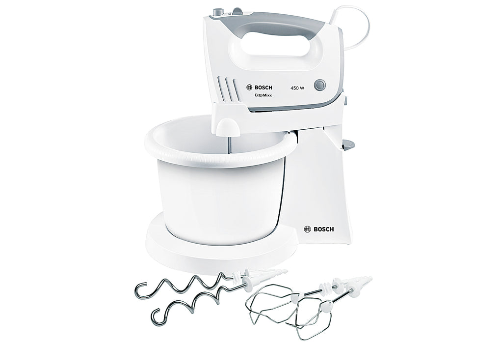 BOSCH Handmixer MFQ36460 Set mit Rührschüssel 450Watt weiß/grau