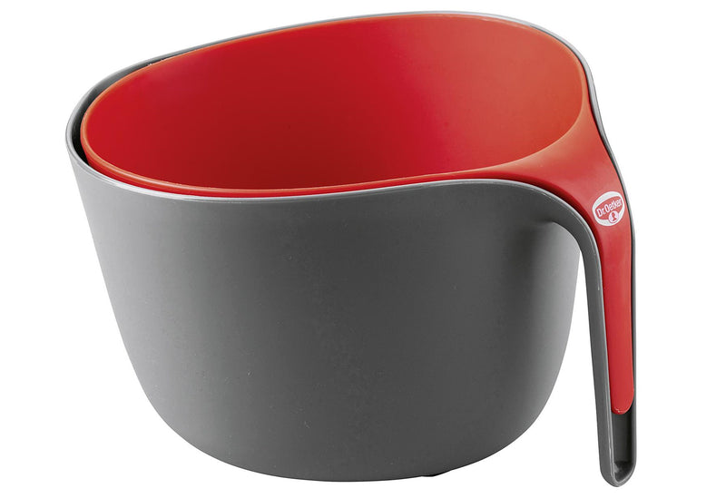 Dr. Oetker Schüssel und Sieb-Set 2teilig Kunststoff PP grau/rot