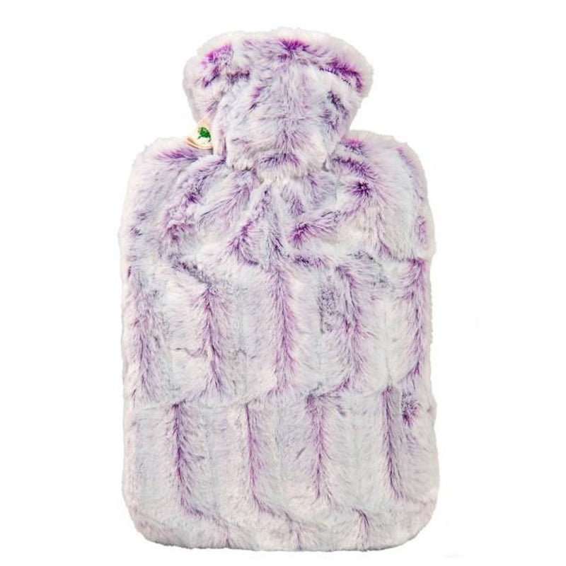 HUGO FROSCH Wärmflasche Klassik Hochflor-Flauschbezug 1,8 l lila/silber melange