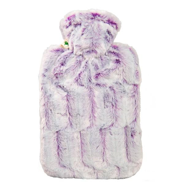 HUGO FROSCH Wärmflasche Klassik Hochflor-Flauschbezug 1,8 l lila/silber melange