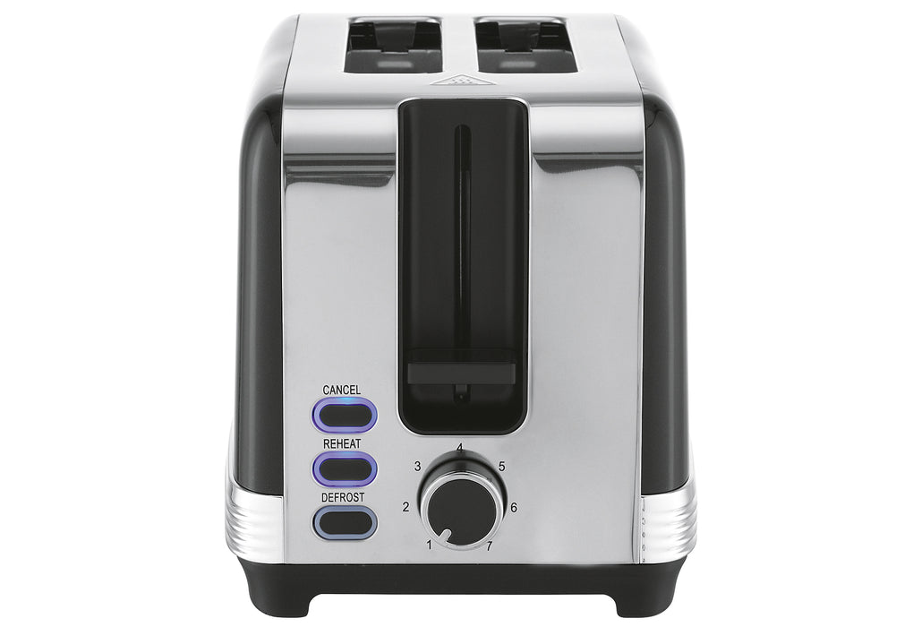 GROSSAG 2-Scheiben Toaster Edelstahl/schwarz metallic