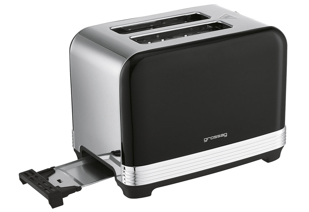 GROSSAG 2-Scheiben Toaster Edelstahl/schwarz metallic