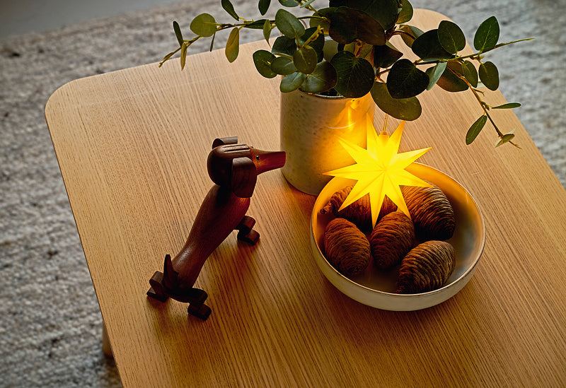 Fensterstern 9 Zacken batteriebetrieben gelb