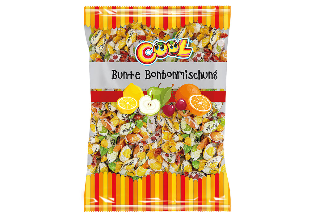 Bonbonmischung Cool Bunt 1kg 4 verschiedene Geschmacksrichtungen