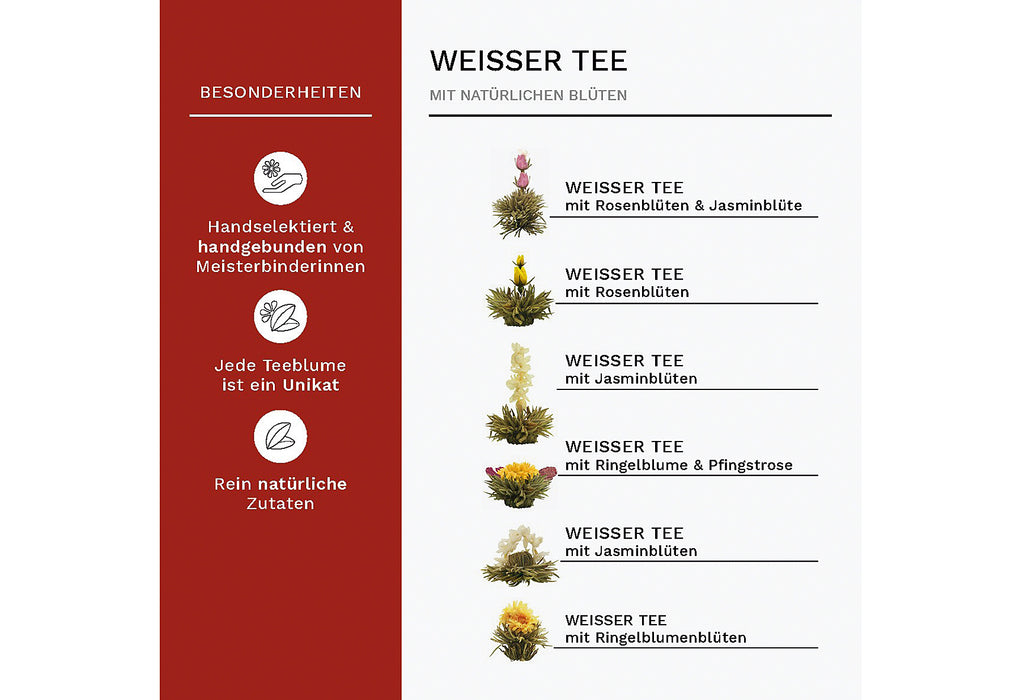 CREANO Teeblumen Mix-Geschenkset Weißer Tee