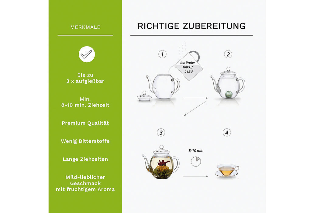 CREANO Geschenkset Erblüh-Tee Grüner Tee