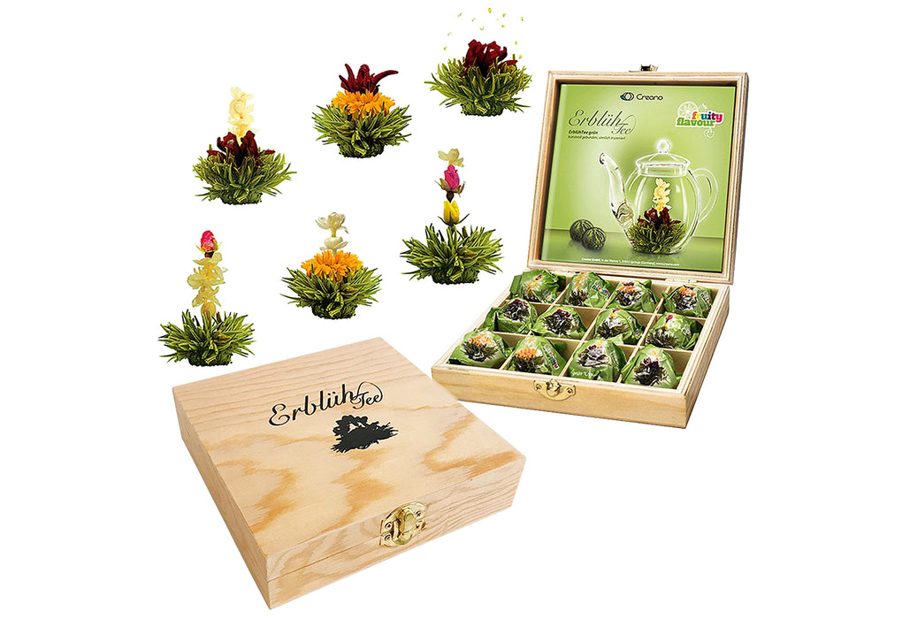 CREANO Holzbox Erblüh-Tee Grüner Tee 12er Pack