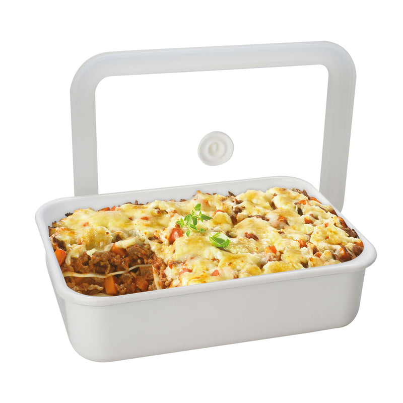 Vakuum-Emailledose, XL flach, 1,85L