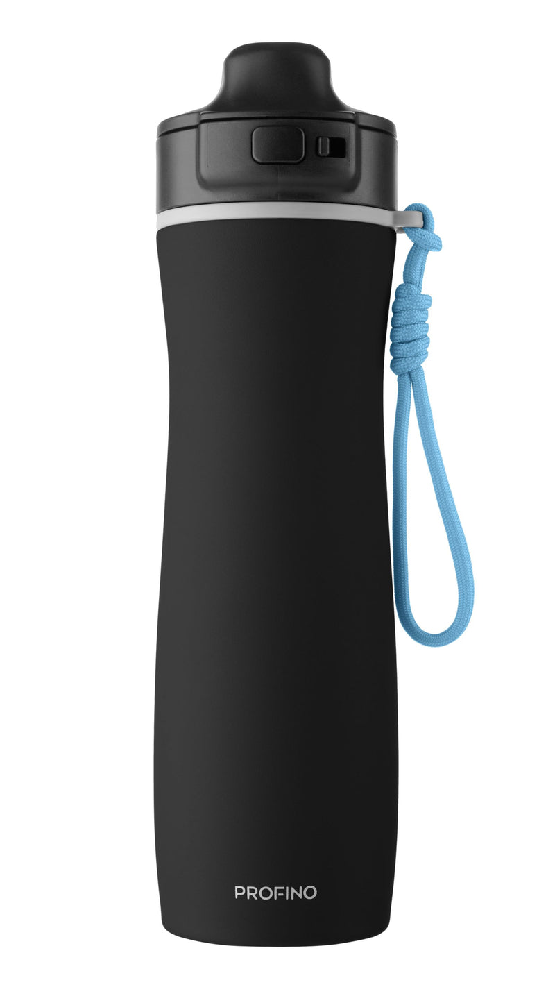 Sport-Flasche "Active", 600 ml, Edelstahl, schwarz
