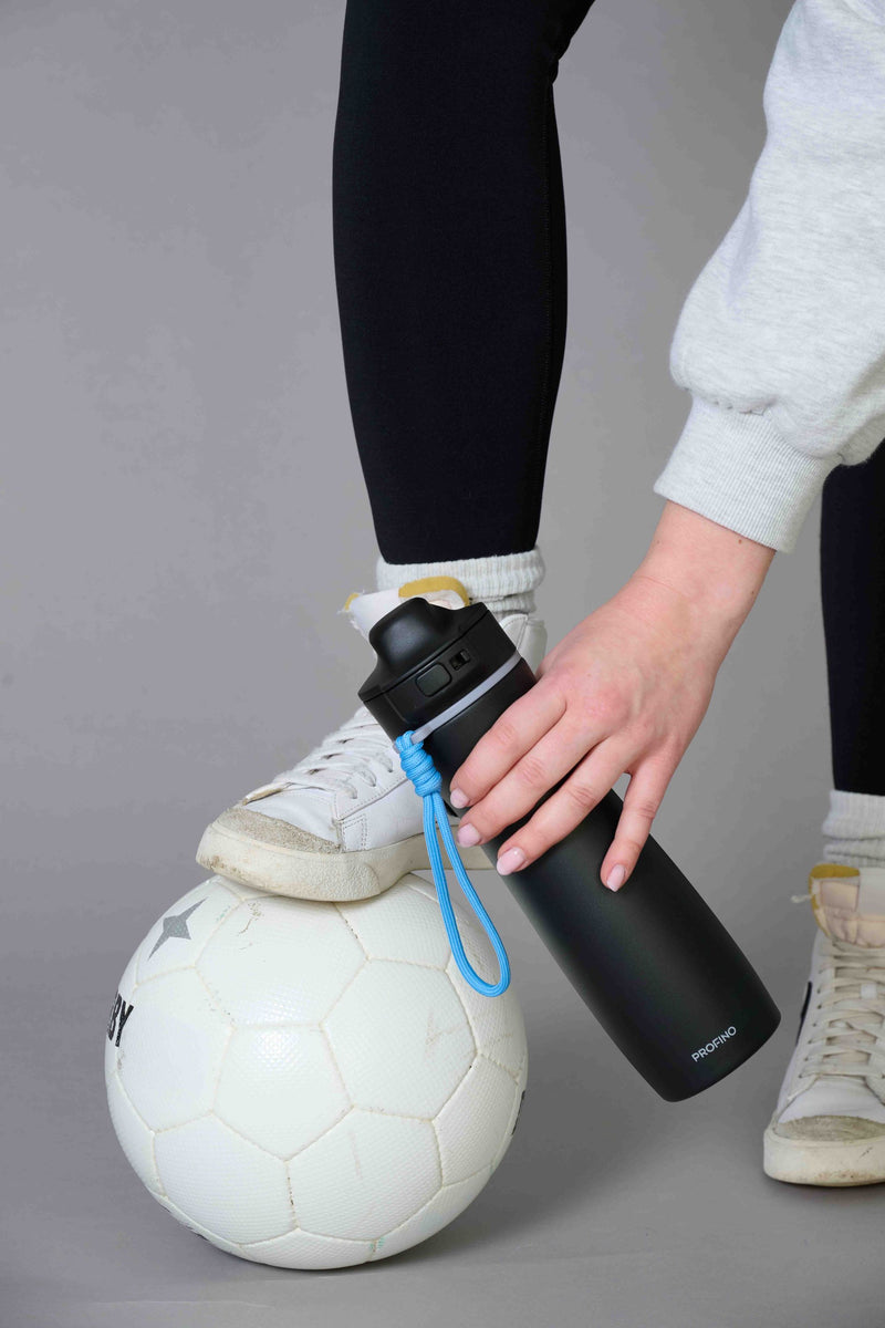 Sport-Flasche "Active", 600 ml, Edelstahl, schwarz