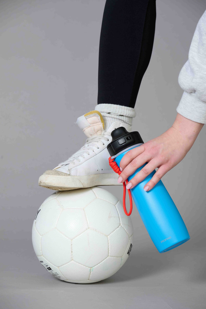 Sport-Flasche "Active", 600 ml, Edelstahl, blau