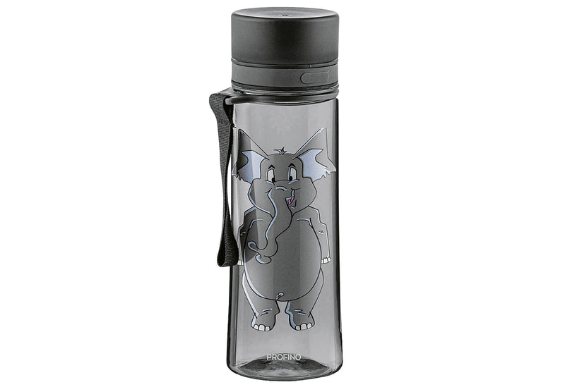 PROFINO Trinkflasche Infuze 350ml grau mit Print Elefant