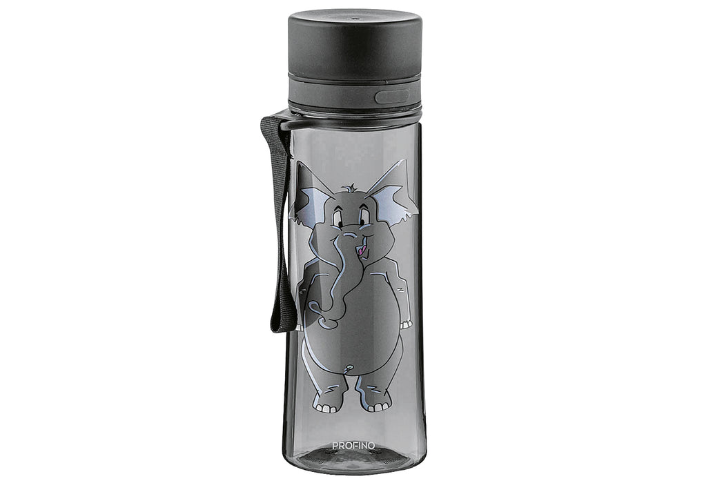 PROFINO Trinkflasche Infuze 350ml grau mit Print Elefant