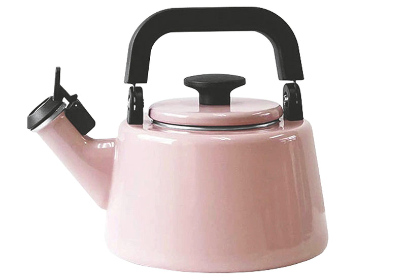 FUJIHORO Pfeifender Wasserkessel Cotton Emaille 2,1l rosa