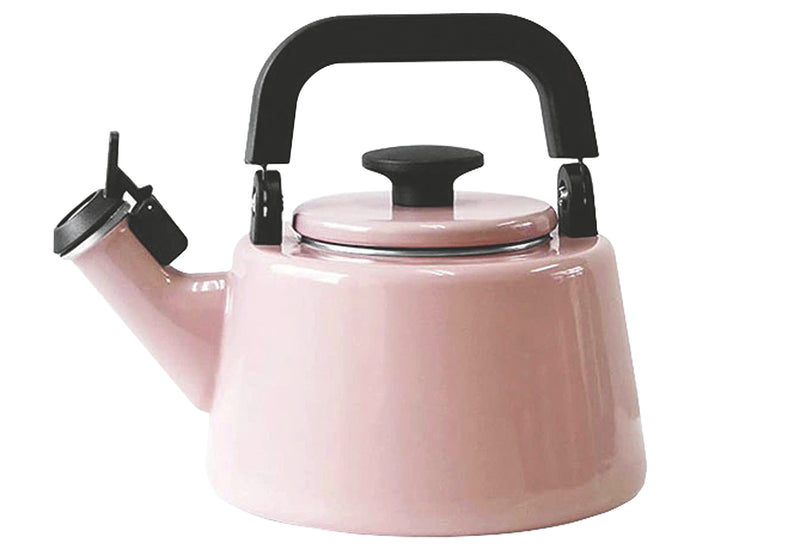 FUJIHORO Pfeifender Wasserkessel Cotton Emaille 2,1l rosa