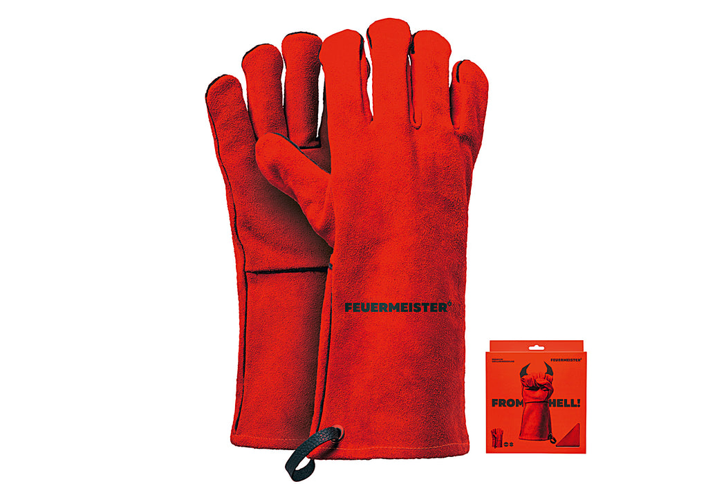 FEUERMEISTER® Grillhandschuh Leder Gr.10 rot 1Paar