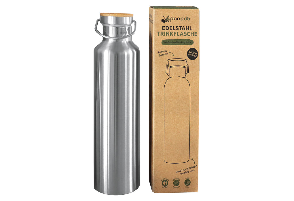 PANDOO Trinkflasche isoliert Edelstahl 1000ml