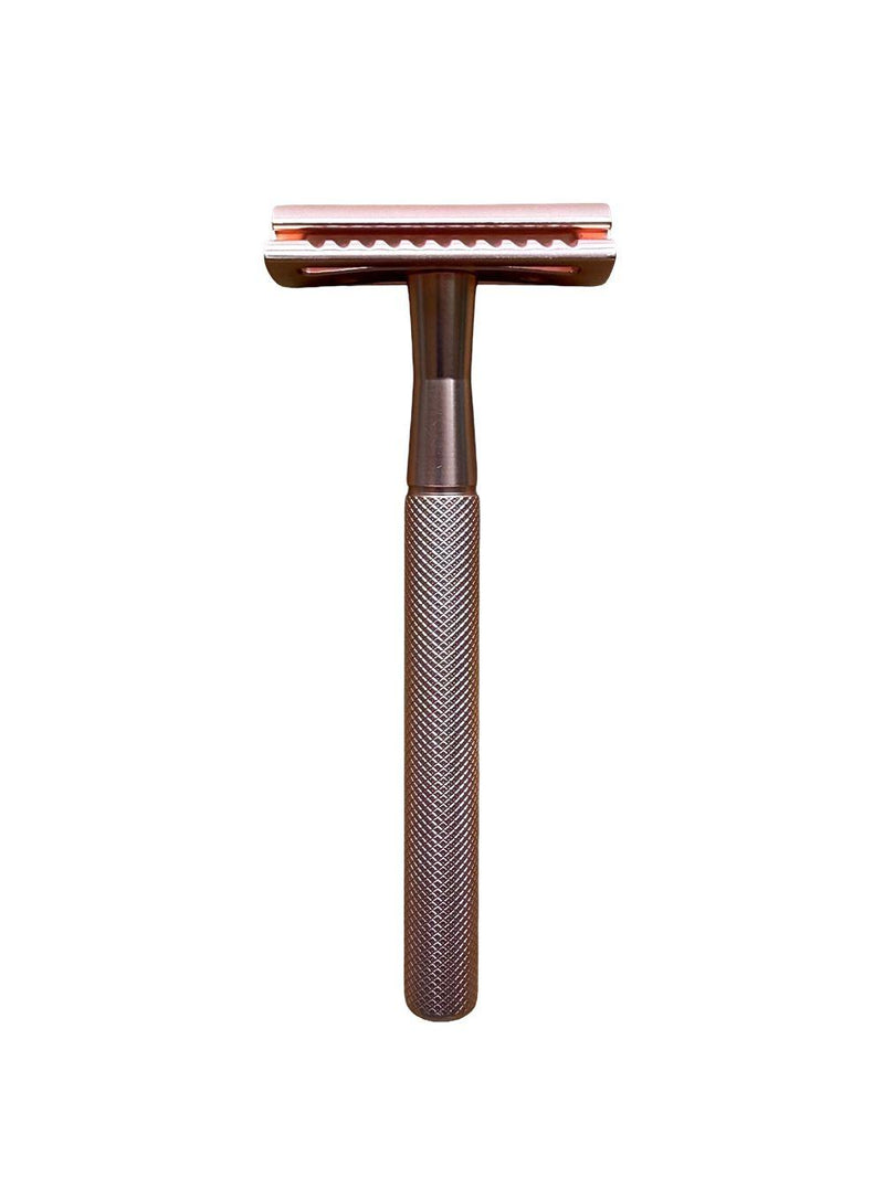 PANDOO Metall Rasierhobel inkl. 10 Klingen rosegold ohne Halterung