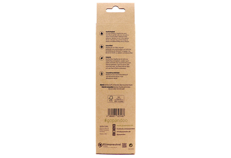 PANDOO Bambus Haarbürste mit Naturborsten L ca. 28cm