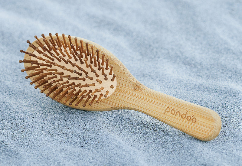 PANDOO Bambus Haarbürste mit Naturborsten L ca. 28cm