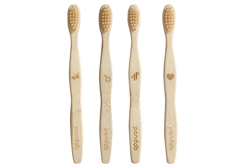 PANDOO Kinder-Zahnbürste 4er Pack