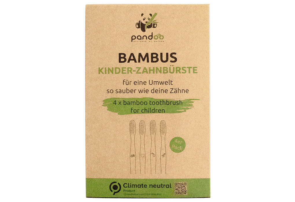 PANDOO Kinder-Zahnbürste 4er Pack