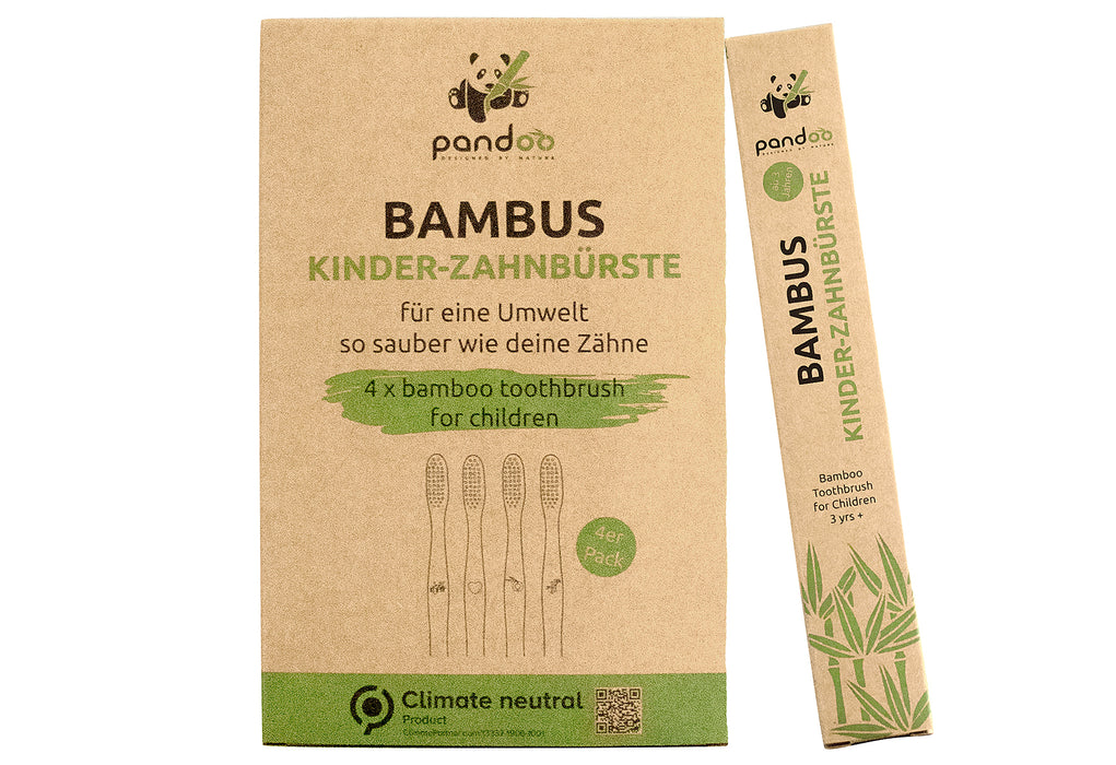 PANDOO Kinder-Zahnbürste 4er Pack