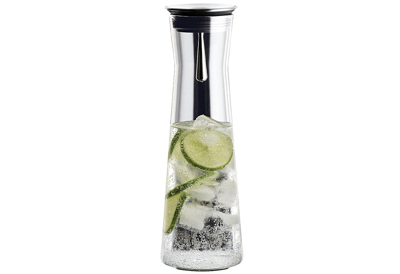BOHEMIA CRISTAL Wasserkaraffe mit Edelstahl Ausgießer 1,1 l