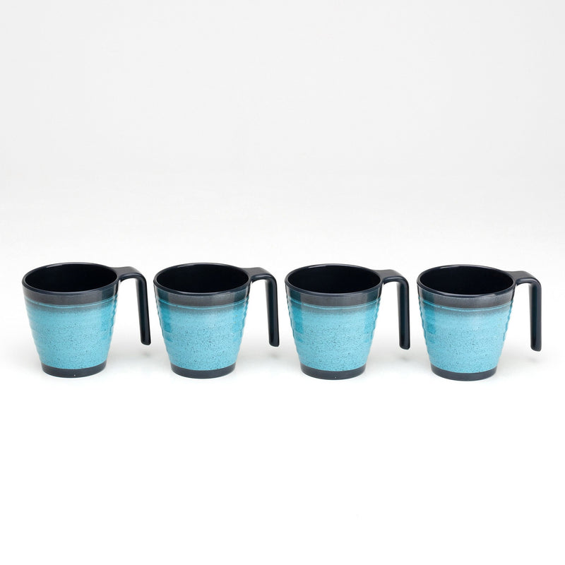 FLAMEFIELD Stapelbecher mit Griff aqua 4er Set