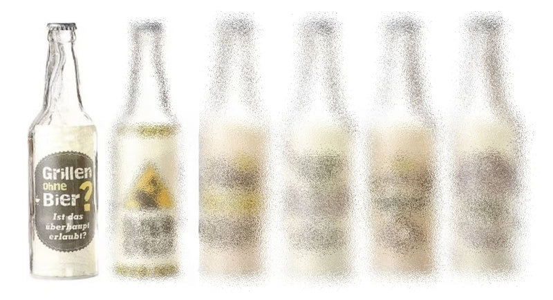 Tolle LED-Flaschendeko mit integrierter 5er Lichterkette, top angesagt, im Grillmeister Stil. LED Flasche mit Spruch, Modell: GRILLEN OHNE..., 25 x 7 x 7 cm, Hoher Neidfaktor.