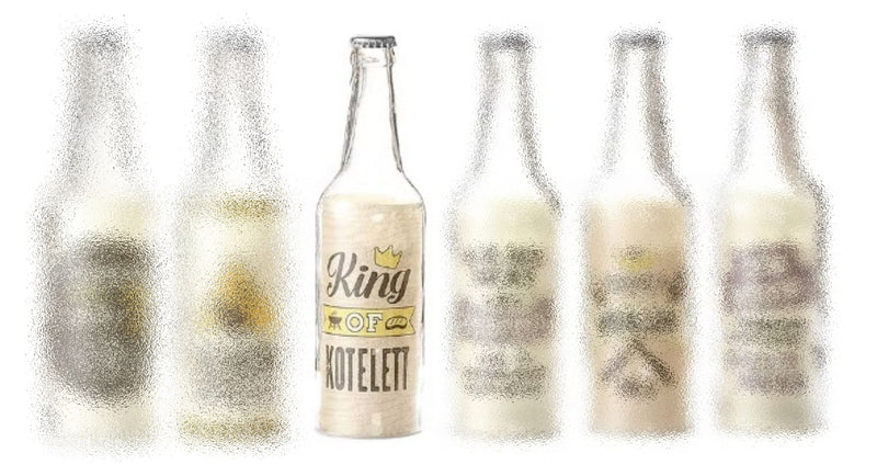 Tolle LED-Flaschendeko mit integrierter 5er Lichterkette, top angesagt, im Grillmeister Stil. LED Flasche mit Spruch, Modell: KING OF KOTELETT, 25 x 7 x 7 cm, Hoher Neidfaktor.